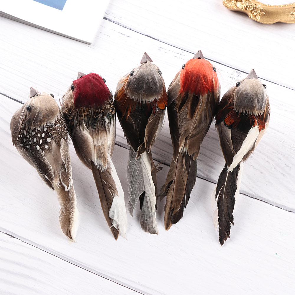 10cm Colorful Feather Simulation Bird Miniature