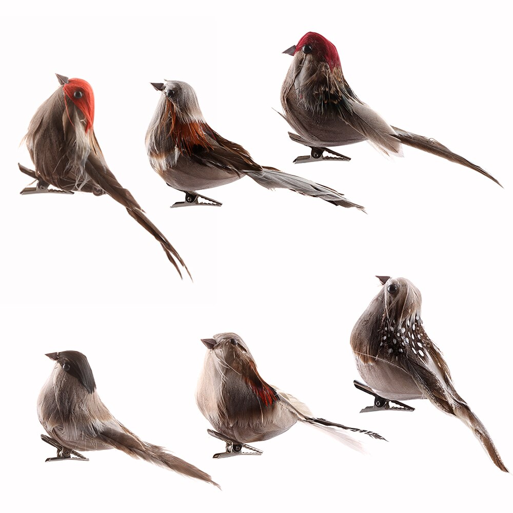 10cm Colorful Feather Simulation Bird Miniature