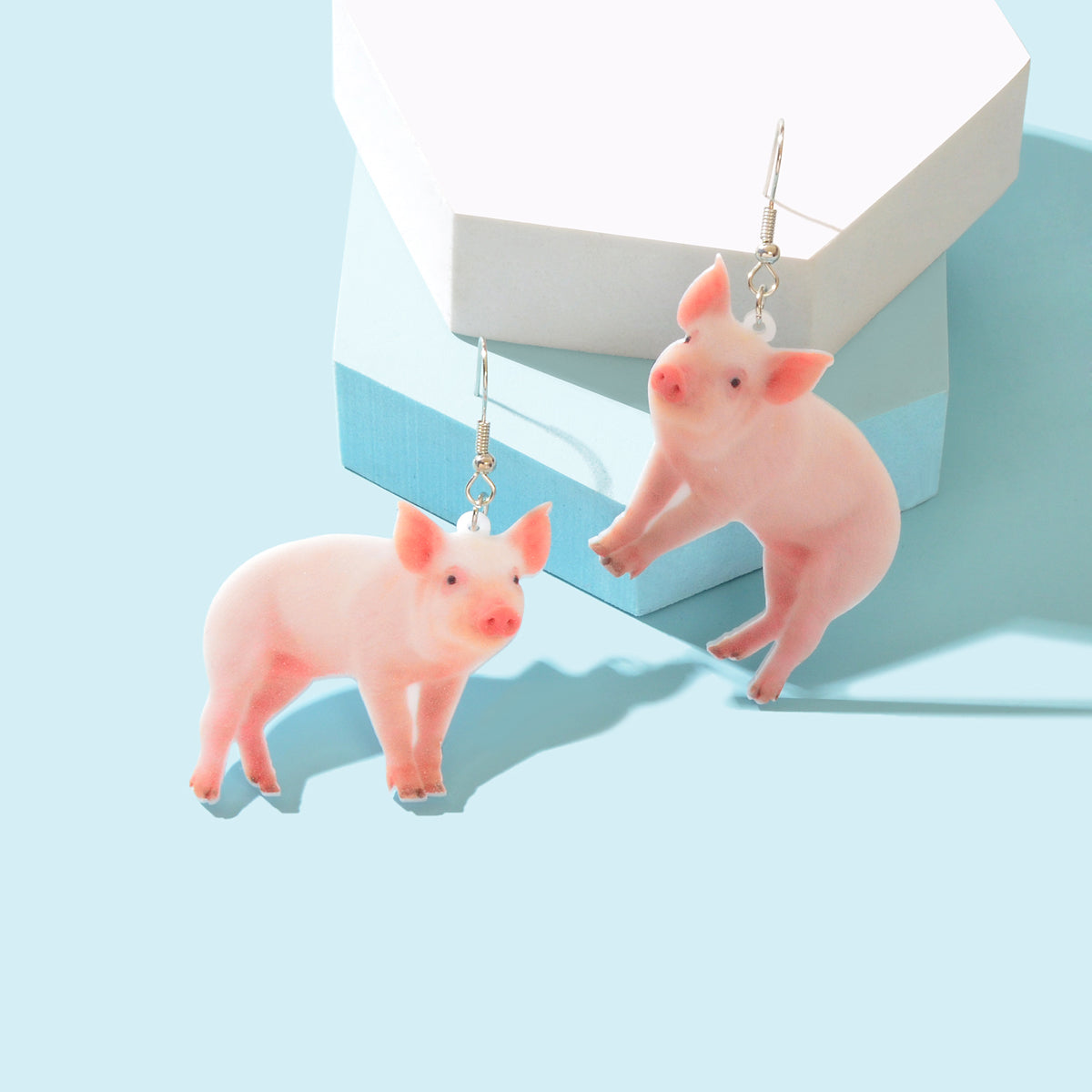 Funny Pet Jewellery Animal Lightweight Pink Acrylic Lifelike Pig