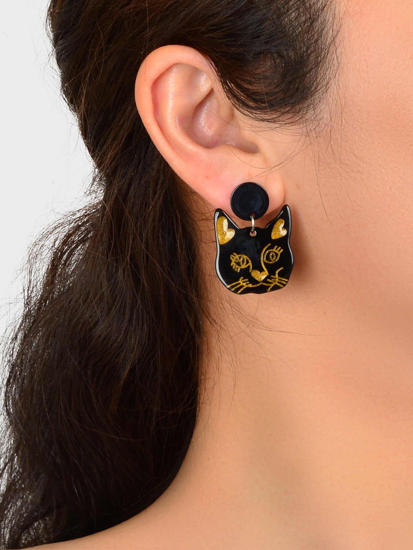 Party Jewellery Gift Black Beige Acrylic Dangle Cute Animal Cartoon