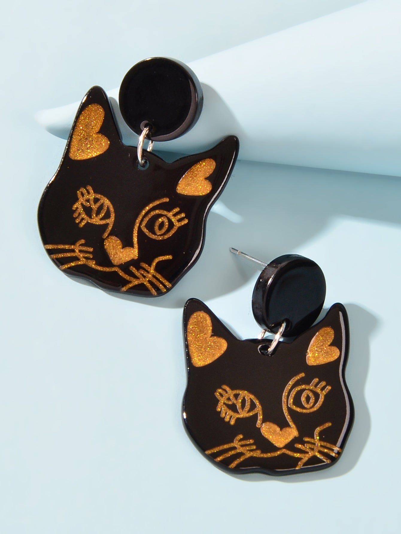 Party Jewellery Gift Black Beige Acrylic Dangle Cute Animal Cartoon