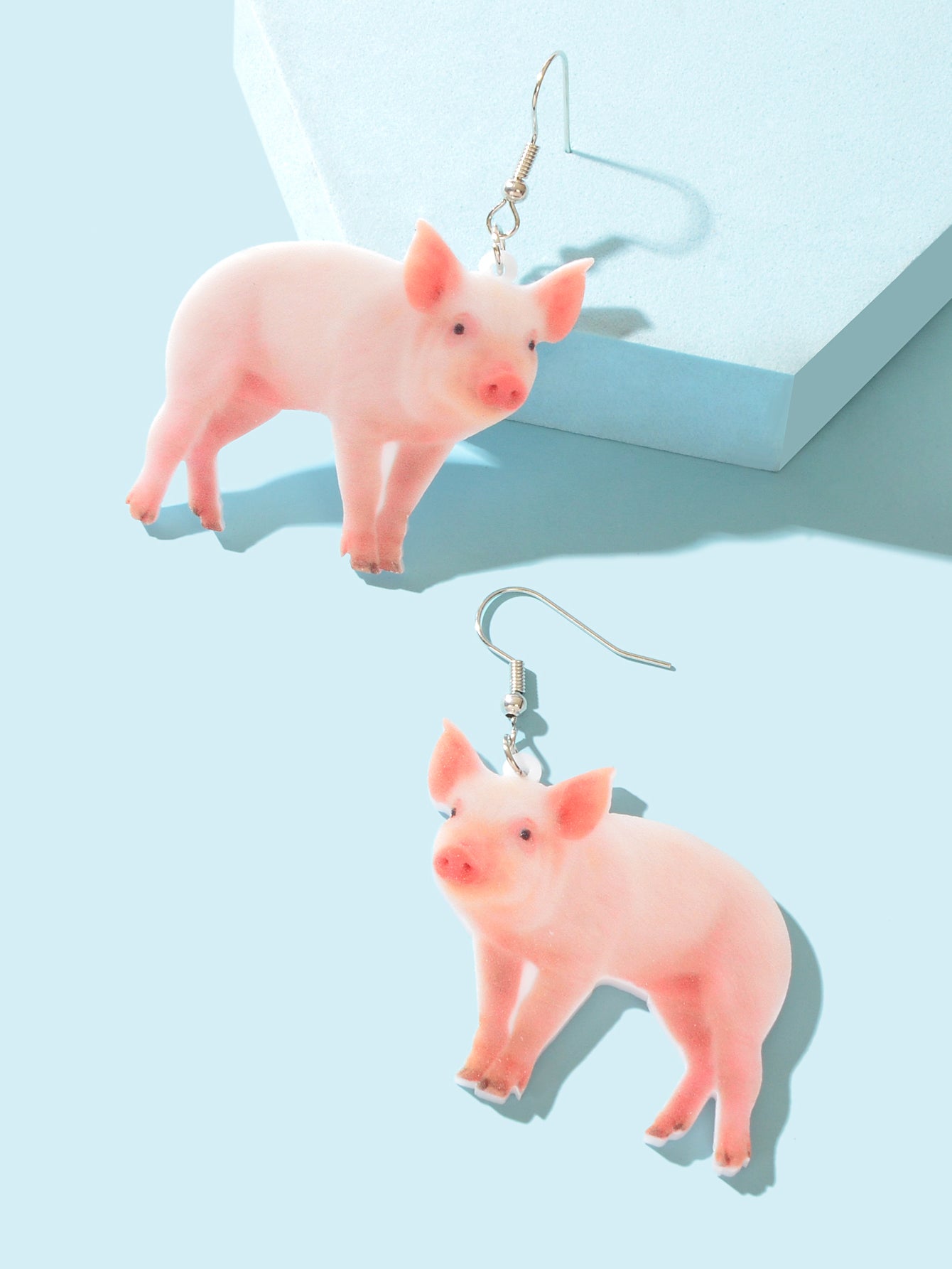 Funny Pet Jewellery Animal Lightweight Pink Acrylic Lifelike Pig