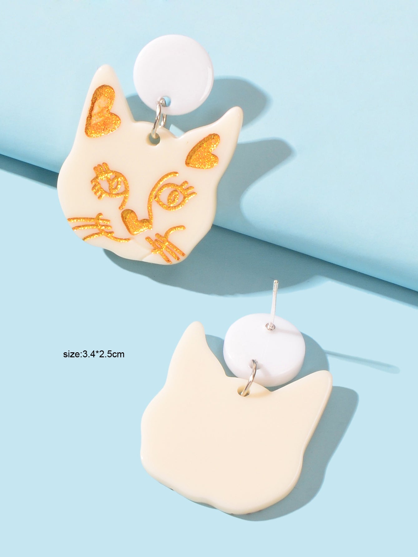 Party Jewellery Gift Black Beige Acrylic Dangle Cute Animal Cartoon
