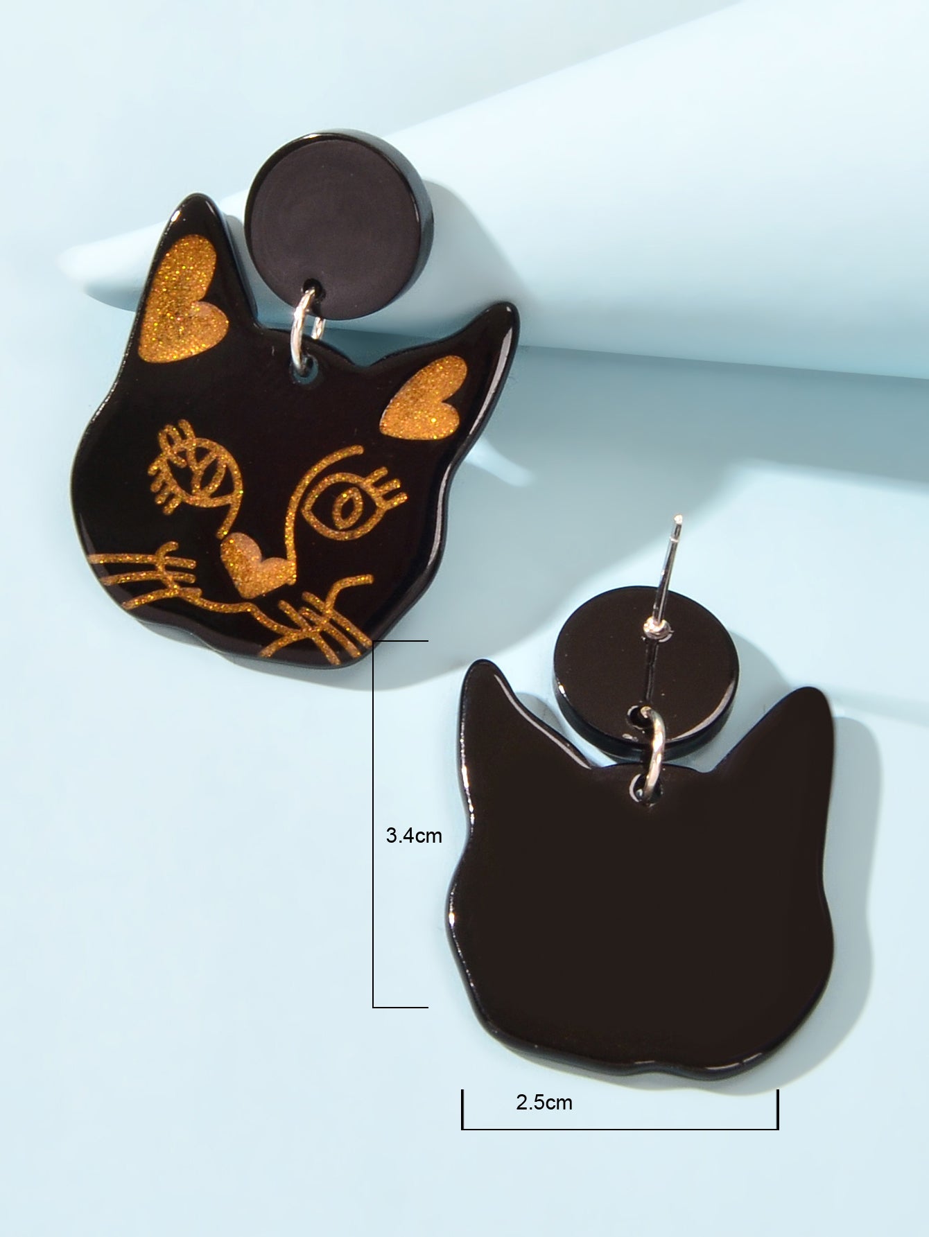 Party Jewellery Gift Black Beige Acrylic Dangle Cute Animal Cartoon