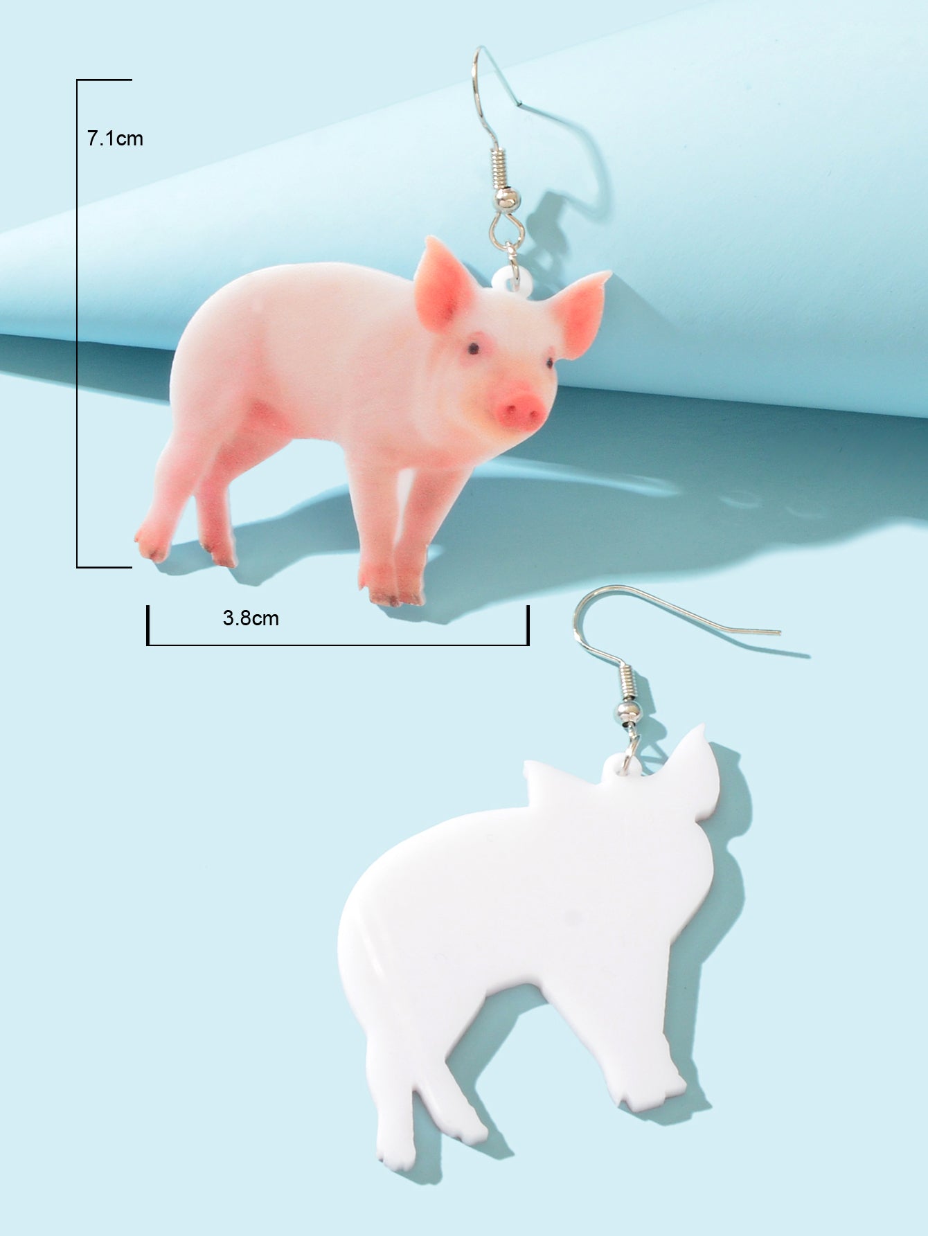 Funny Pet Jewellery Animal Lightweight Pink Acrylic Lifelike Pig
